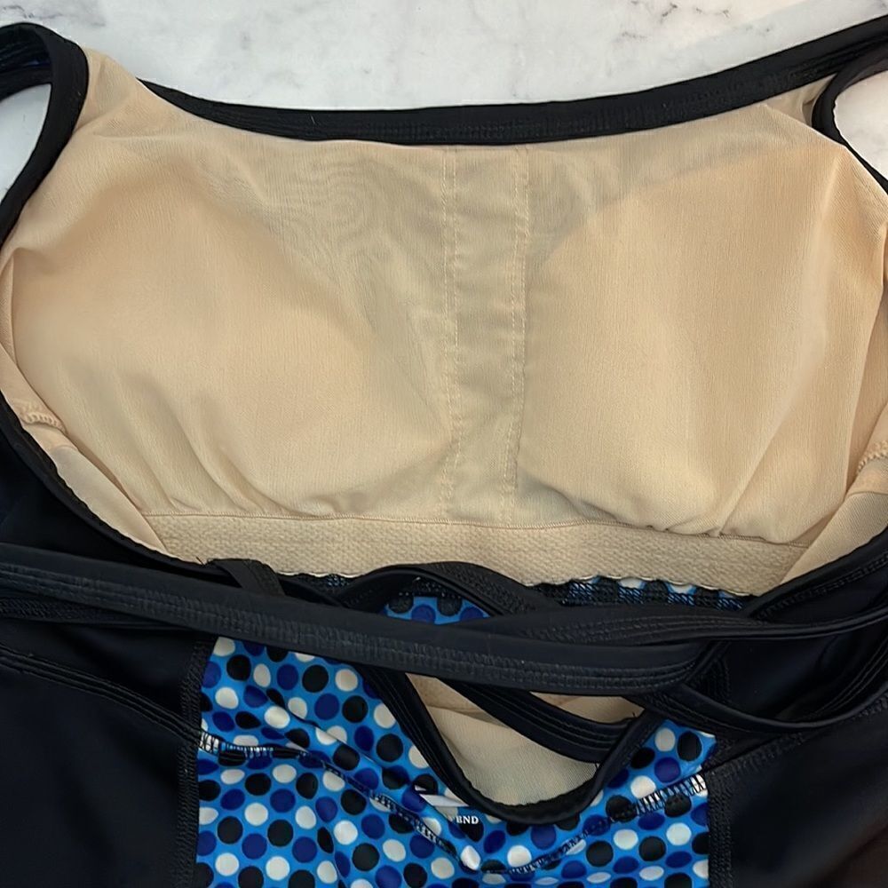Lands End Sport Polka Dot Tankini Top 6 - Picture 6 of 6